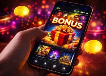 A casino bonus shown on a phone